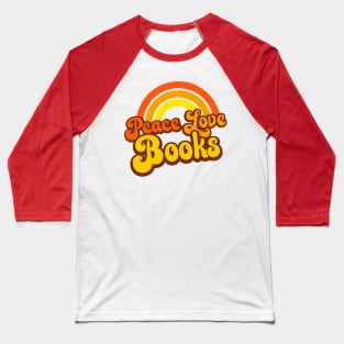 Peace Love Books - Retro Rainbow Baseball T-Shirt